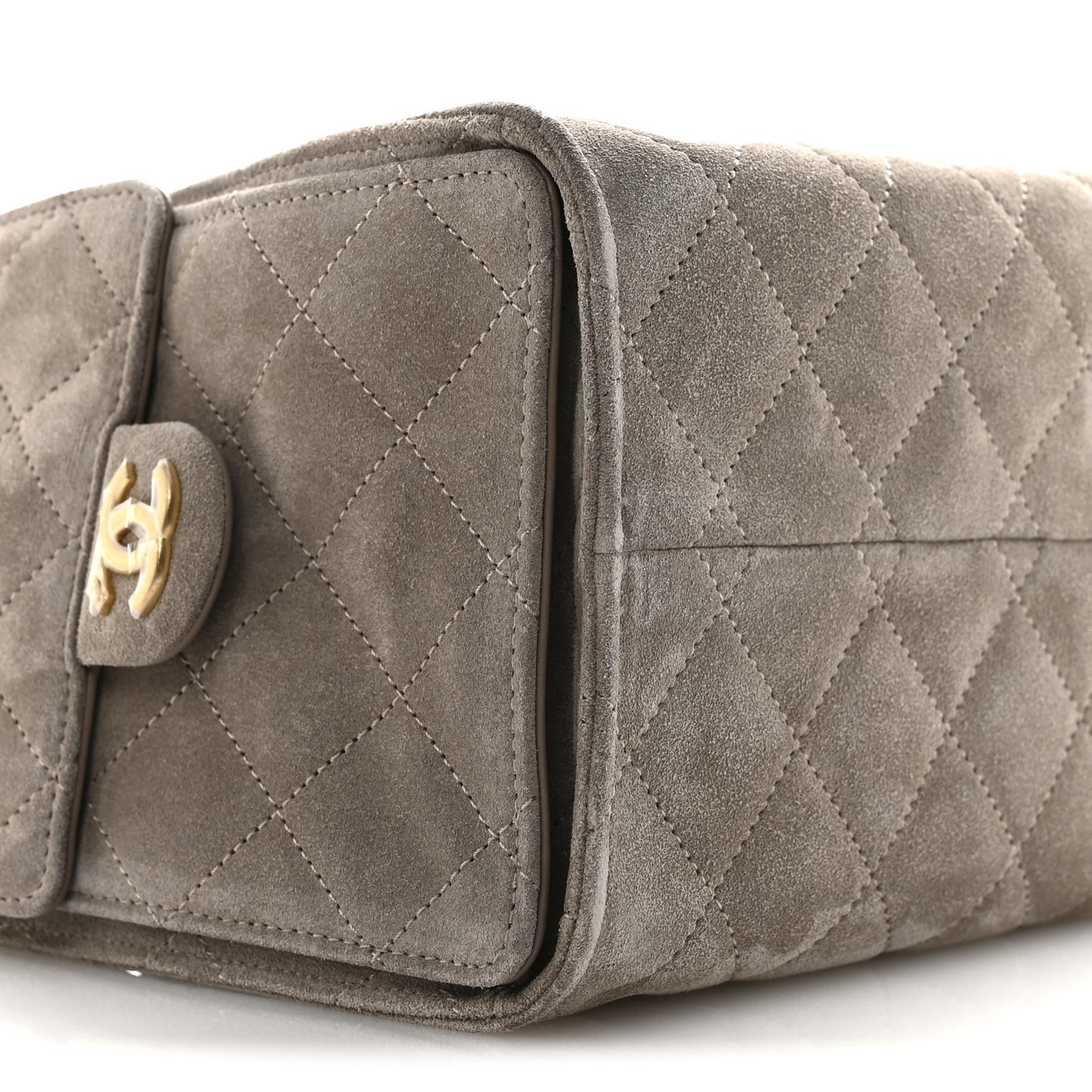 Suede Quilted Small Chanel 25 Handbag Dark Grey
