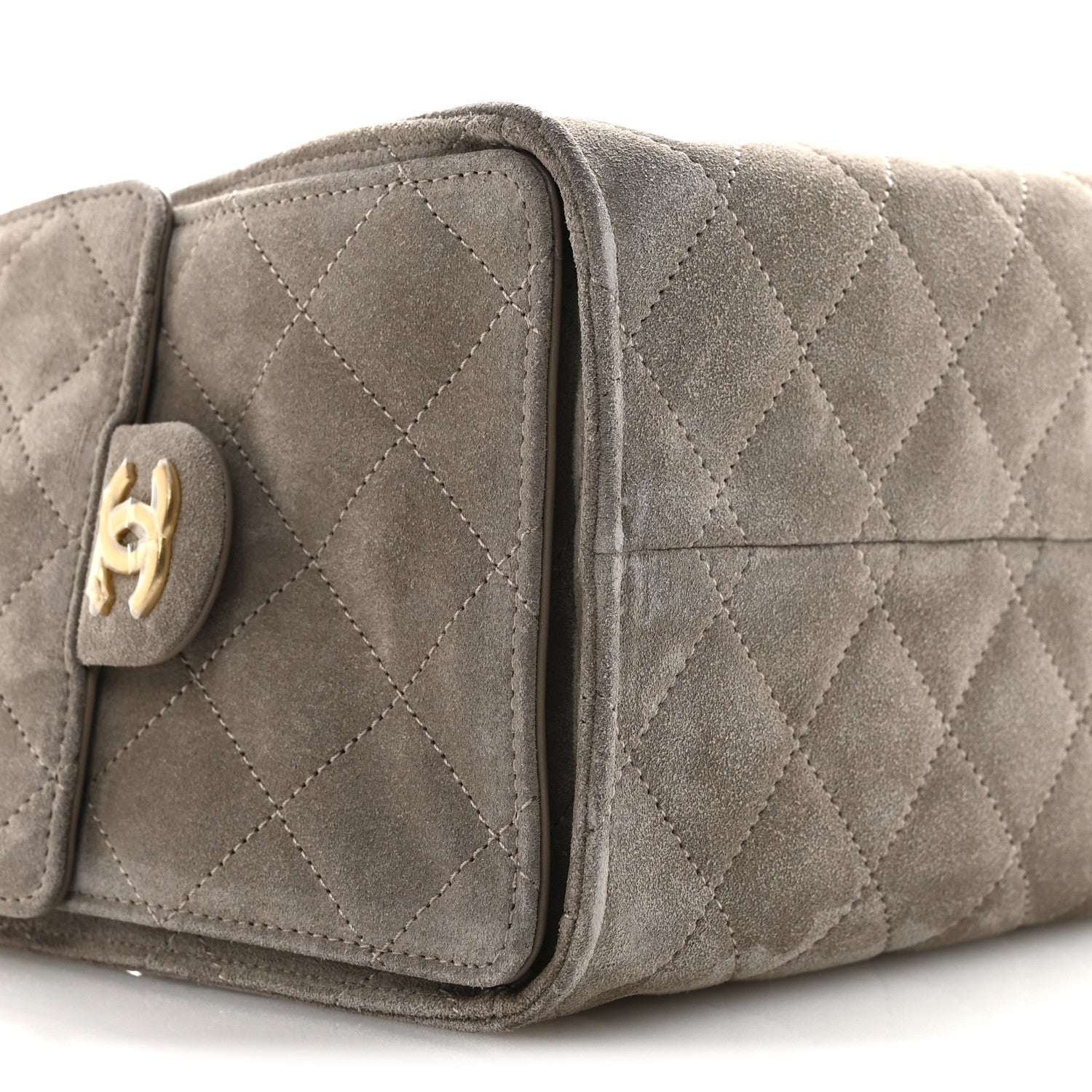 Chanel Suede Quilted Small Chanel 25 Handbag Dark Grey 9 of 11