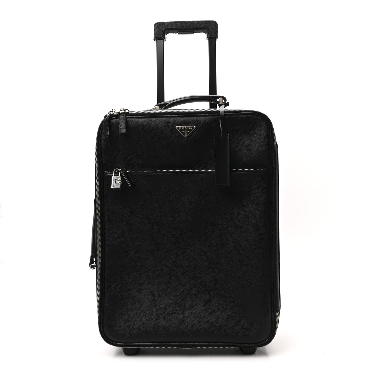 Prada Saffiano Trolley Luggage Black 1 of 8