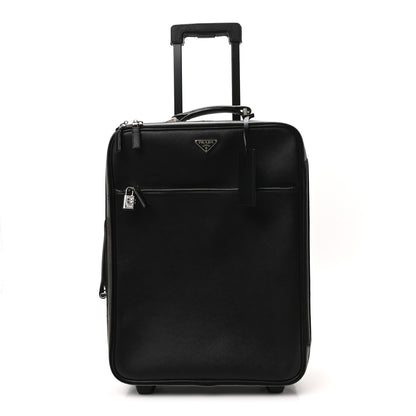 Prada Saffiano Trolley Luggage Black 1 of 8