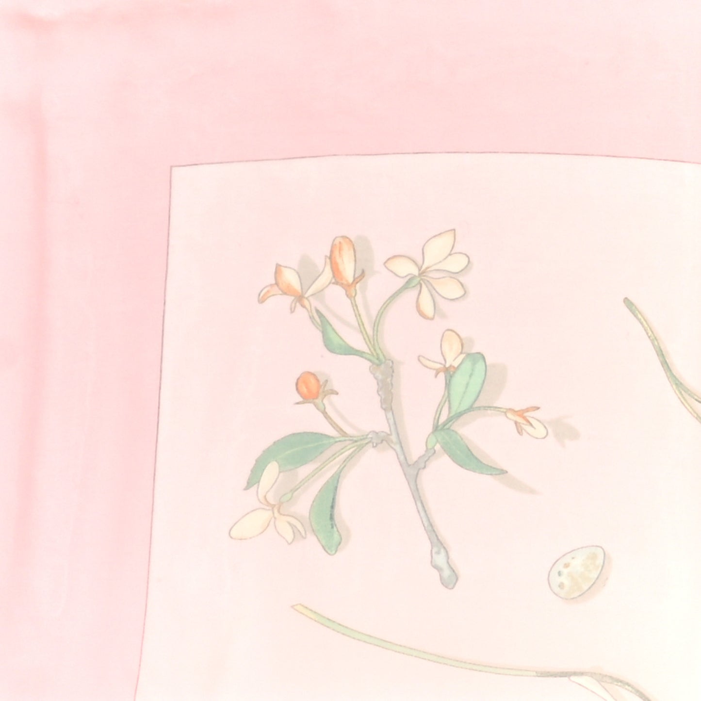 Silk Fleurs et Plumes Scarf 90 Pink