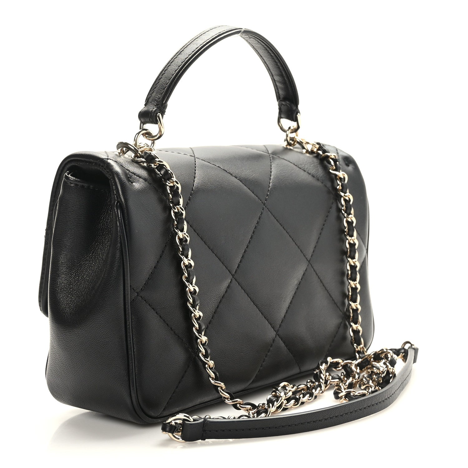 Chanel Lambskin Quilted Small Easy Carry Flap Black 3 of 9