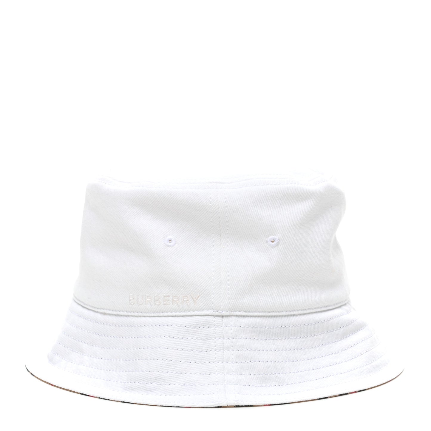 Denim Logo Bucket Hat M White
