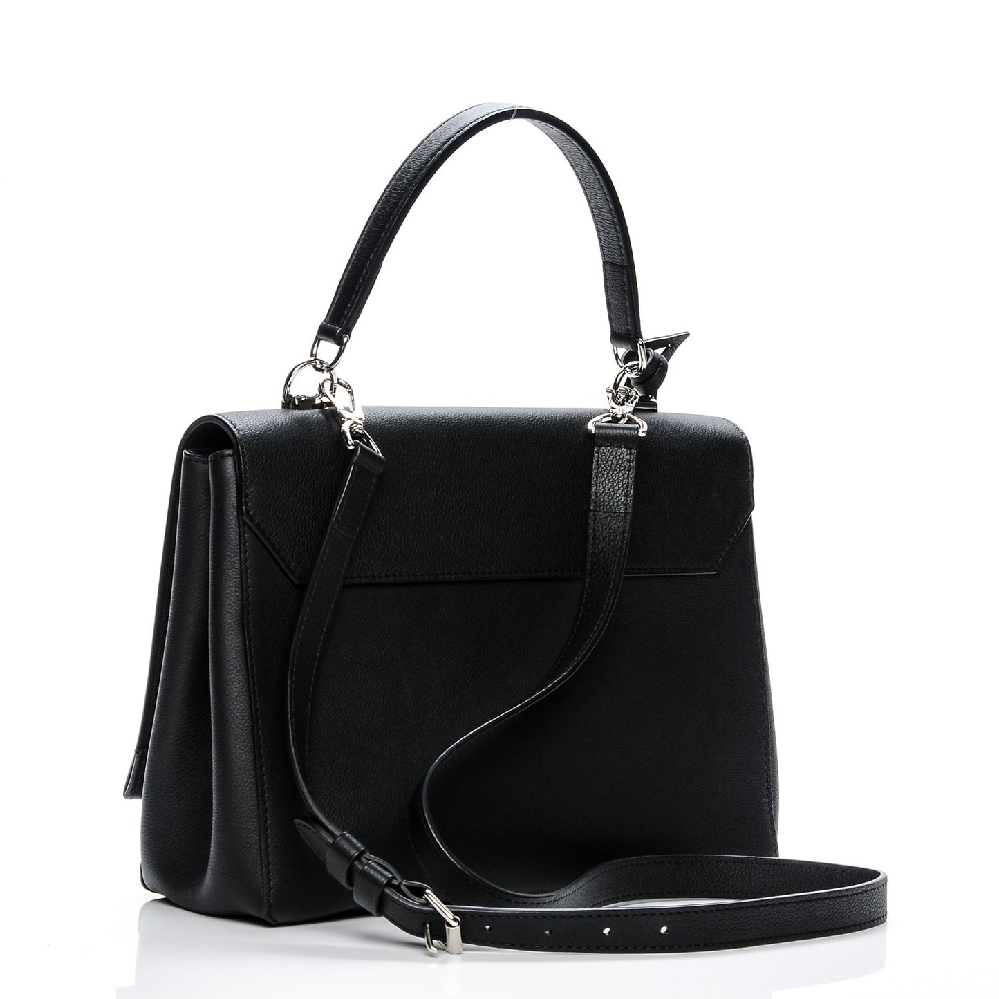 Soft Calfskin Lockme II Top Handle Black