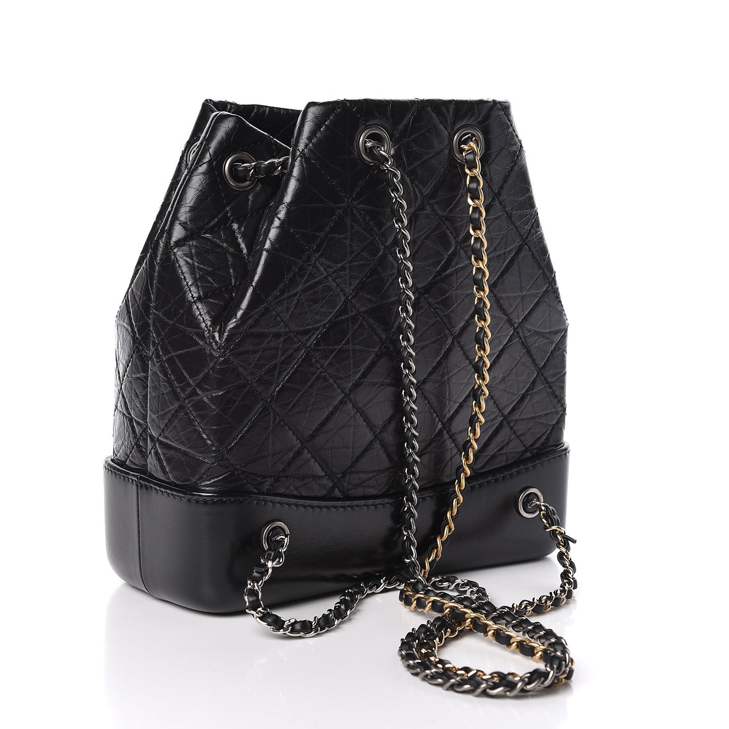 Chanel Aged Calfskin Quilted Small Gabrielle Backpack Black 3 of 11
