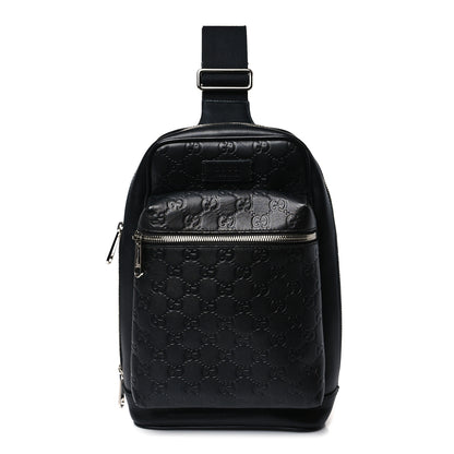 Gucci Guccissima Sling Backpack Black 1 of 9
