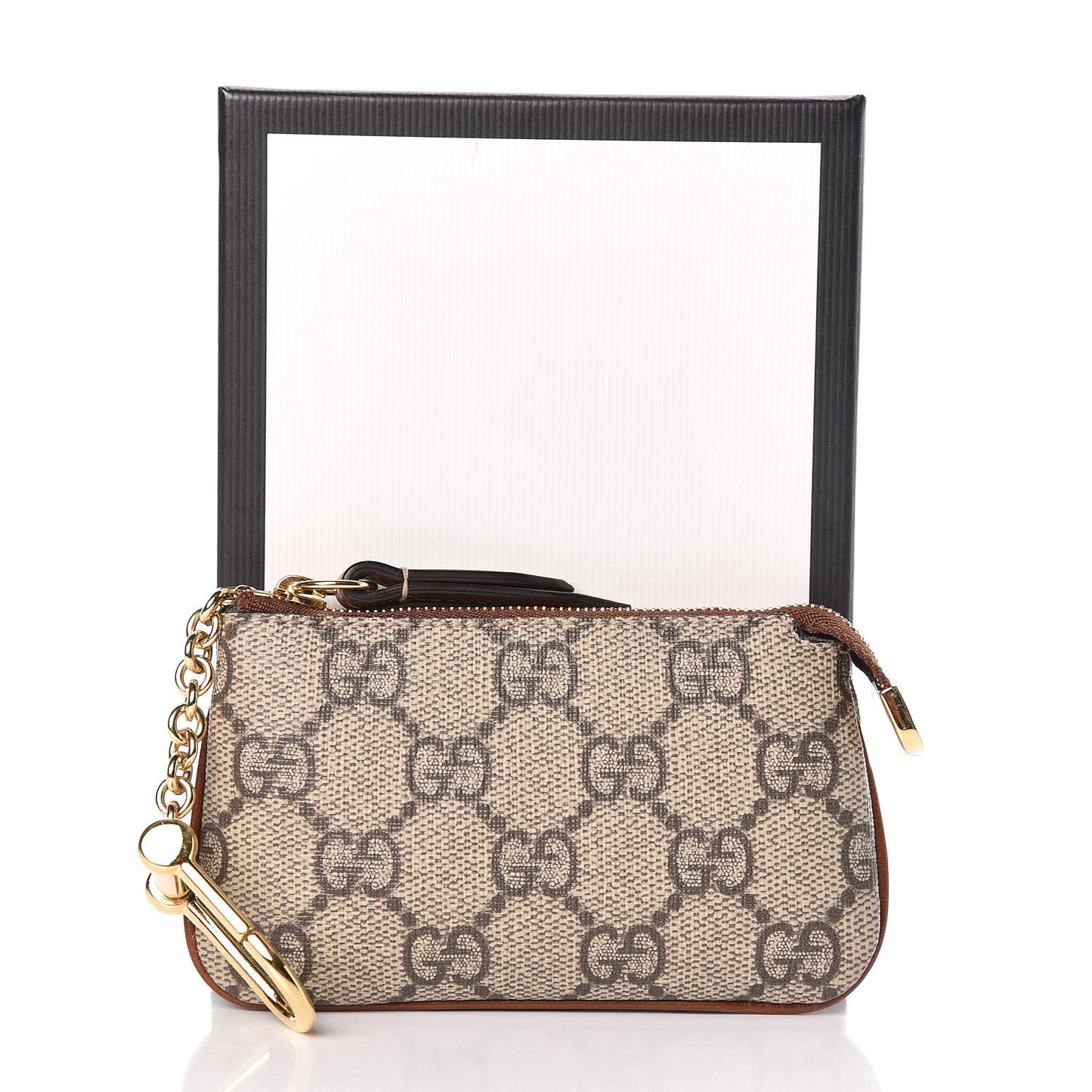 GG Supreme Monogram Key Case Brown