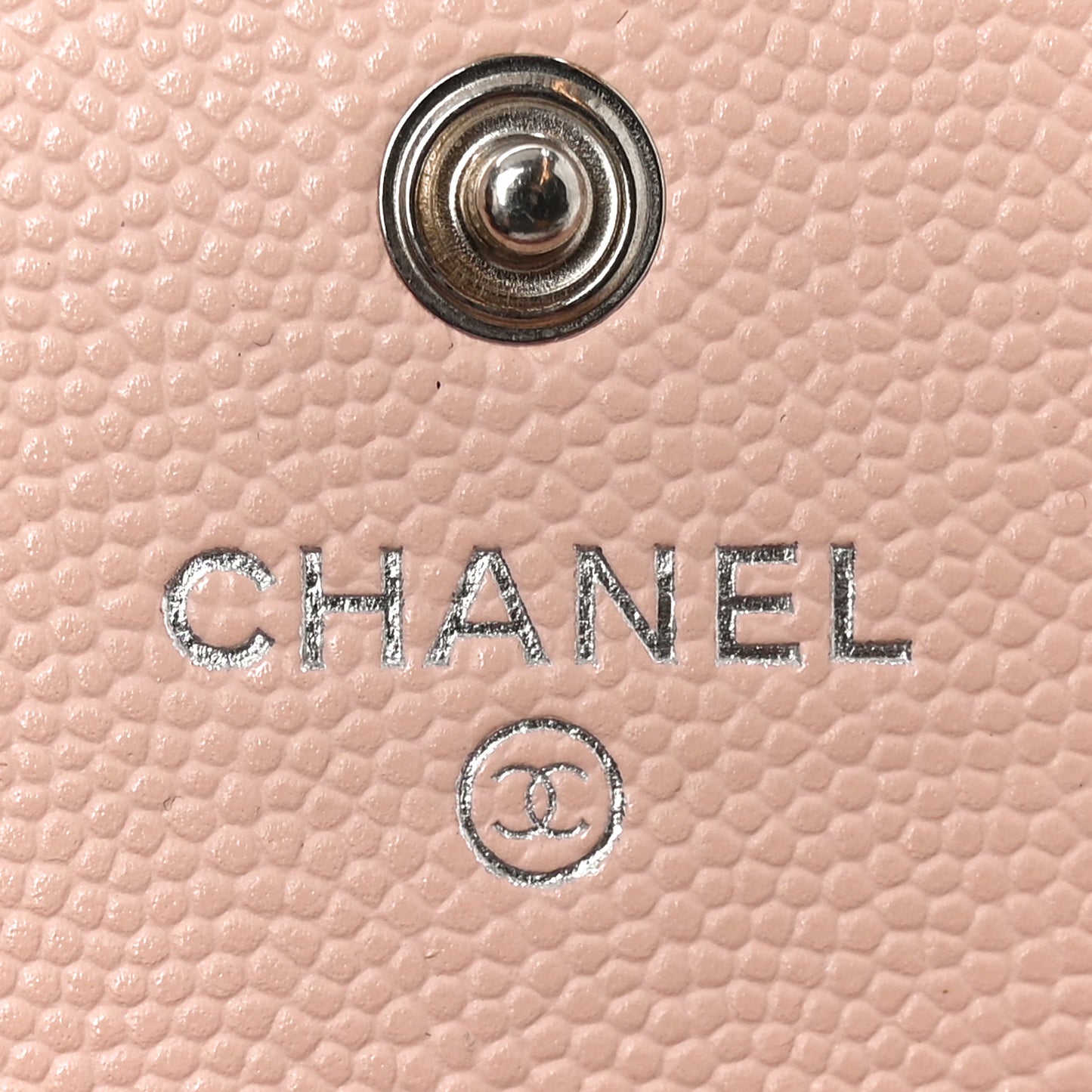 Caviar Quilted Chain CC Flap Card Holder Light Pink