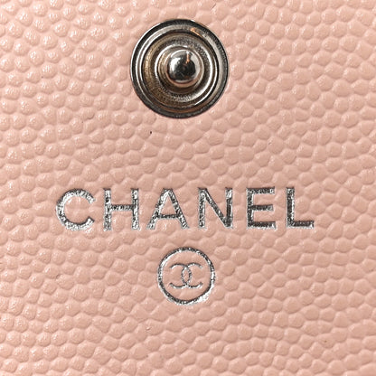 Chanel Caviar Quilted Chain CC Flap Card Holder Light Pink 6 of 9