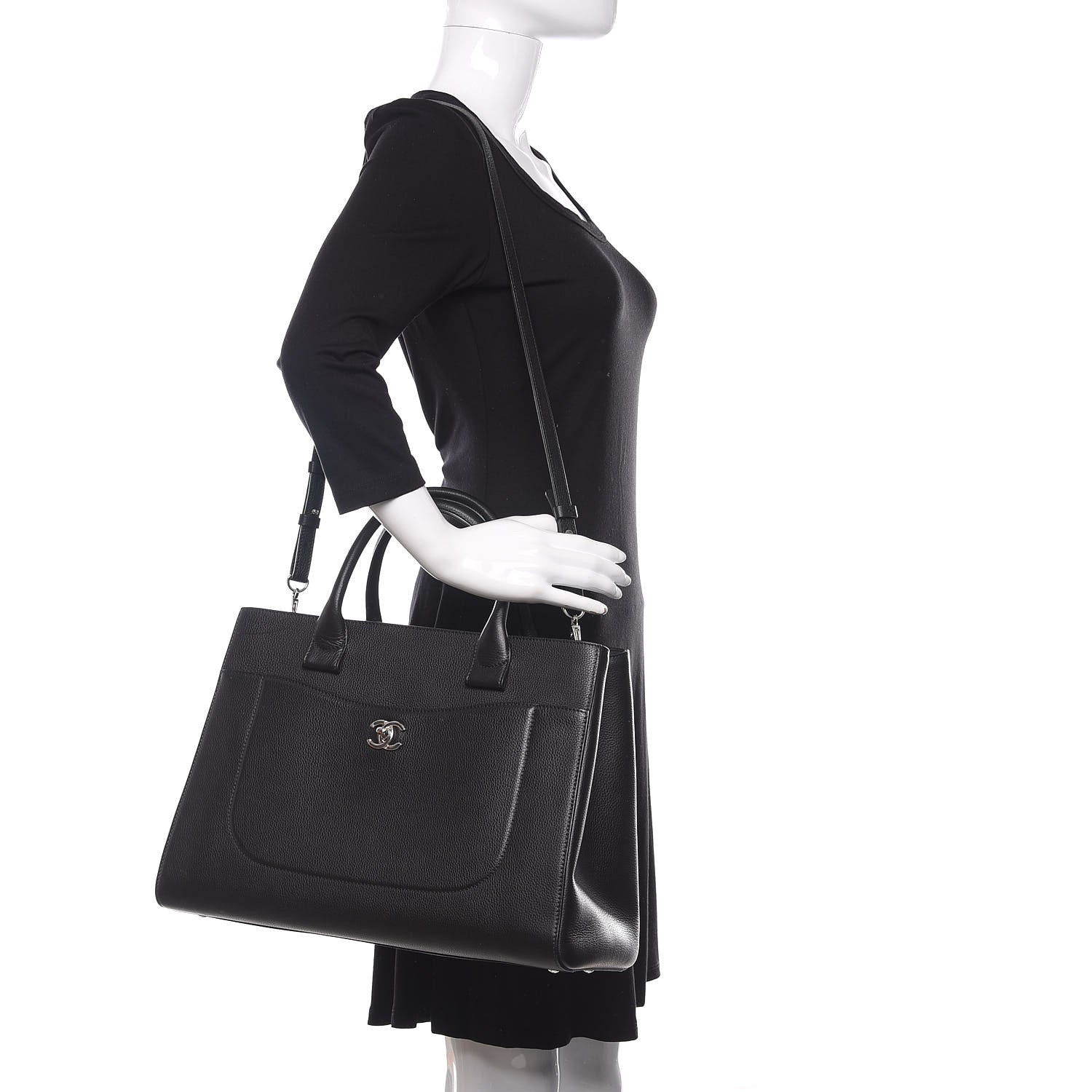 Chanel Grained Calfskin Medium Neo Executive Shopper Tote Black 2 of 12
