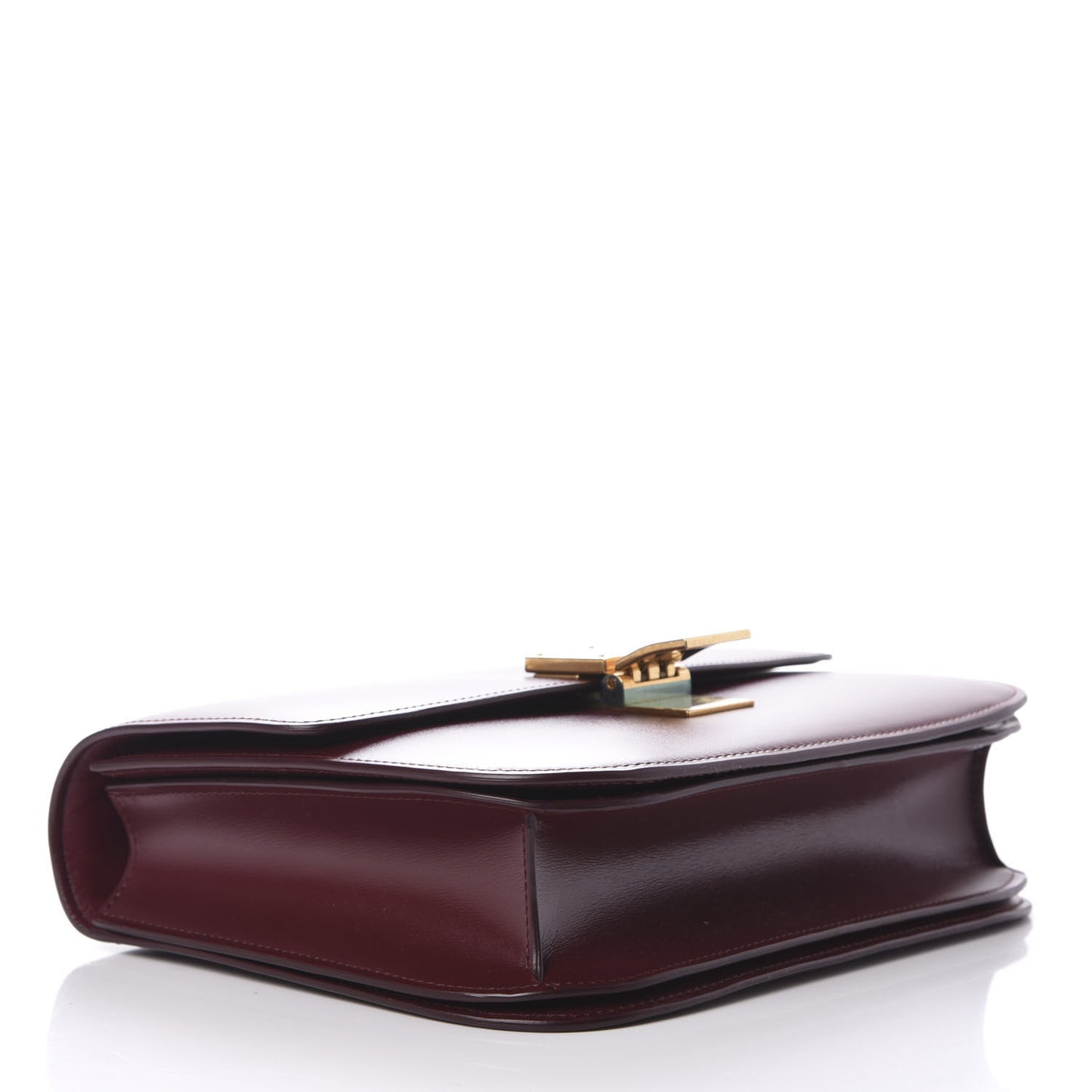 Box Calfskin Medium Classic Box Flap Bag Burgundy