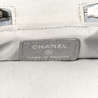 Chanel Metallic Caviar Quilted Mini Top Handle Vanity With Chain Silver 6 of 11