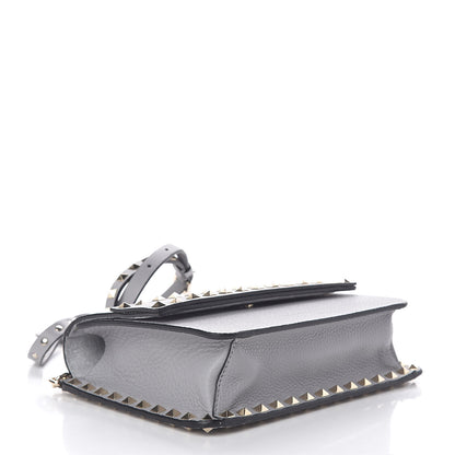 Valentino Garavani Pebbled Calfskin Rockstud Side Slip Crossbody Pastel Grey 4 of 10