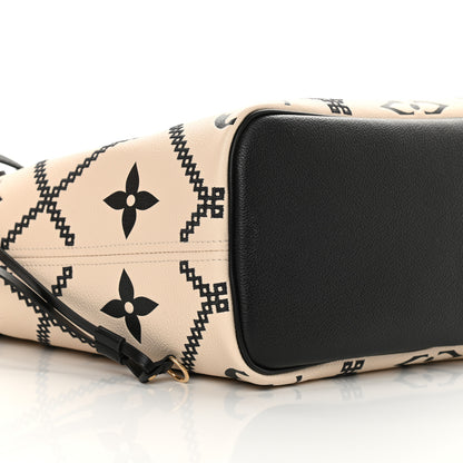 Louis Vuitton Empreinte Monogram Giant Broderies Neverfull MM Cream Black 9 of 12
