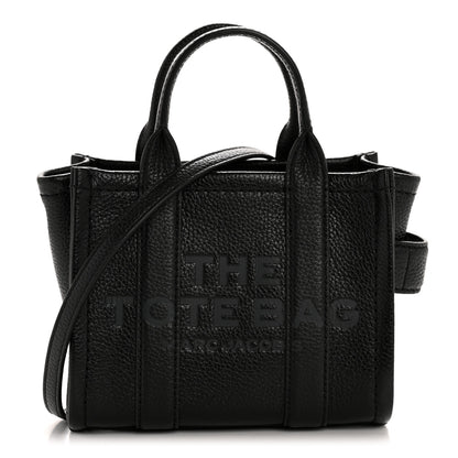 Marc Jacobs Grained Calfskin Crossbody The Tote Bag Black 1 of 14