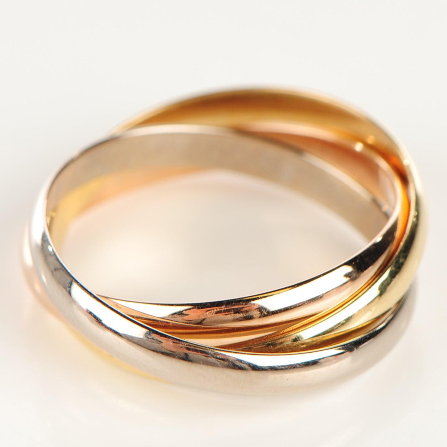 18K Pink Yellow White Gold Small Trinity Ring 55 7.25