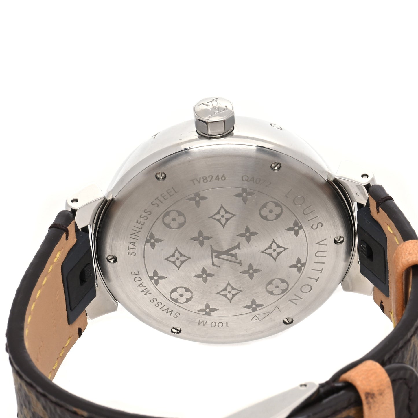 Stainless Steel Monogram 39mm Tambour Monogram Quartz Watch