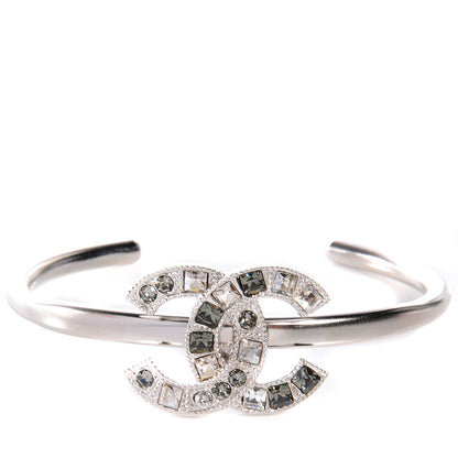 Chanel Baguette Crystal CC Bracelet Silver Grey 1 of 6