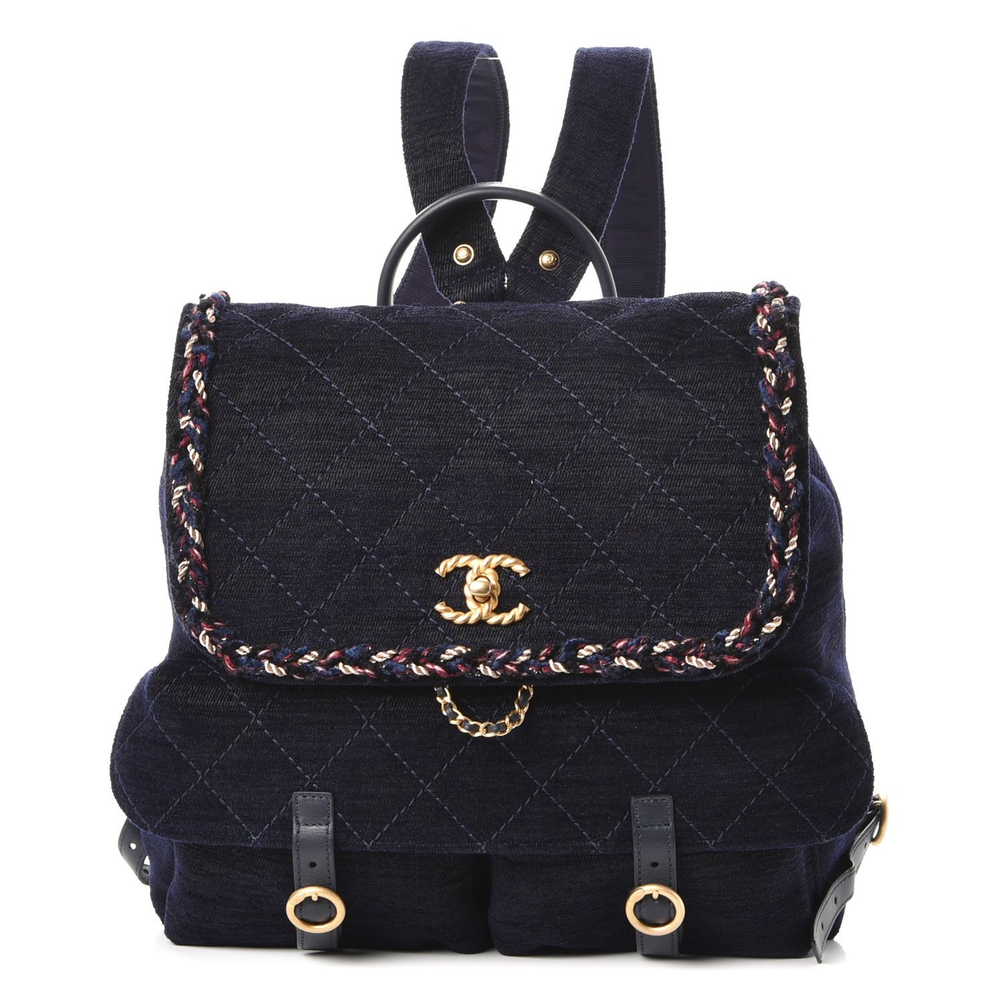 Wool Velvet Parisian Stroll Backpack Navy