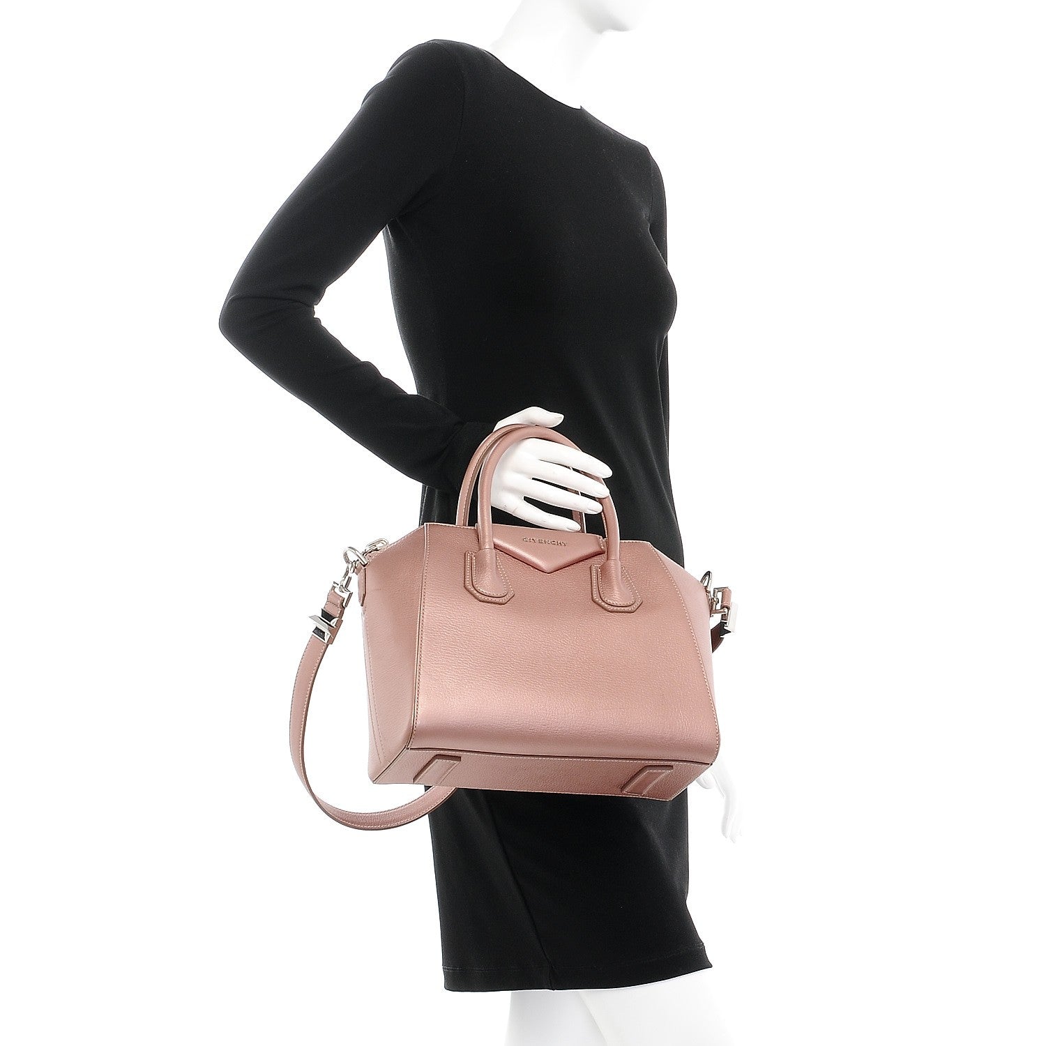 Givenchy Metallic Sugar Goatskin Small Antigona Light Pink 3 of 8