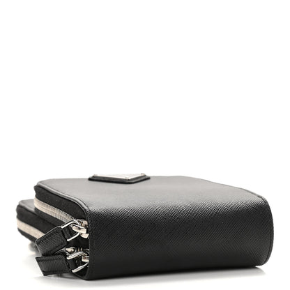 Prada Saffiano Phone Crossbody Pouch Black 3 of 9