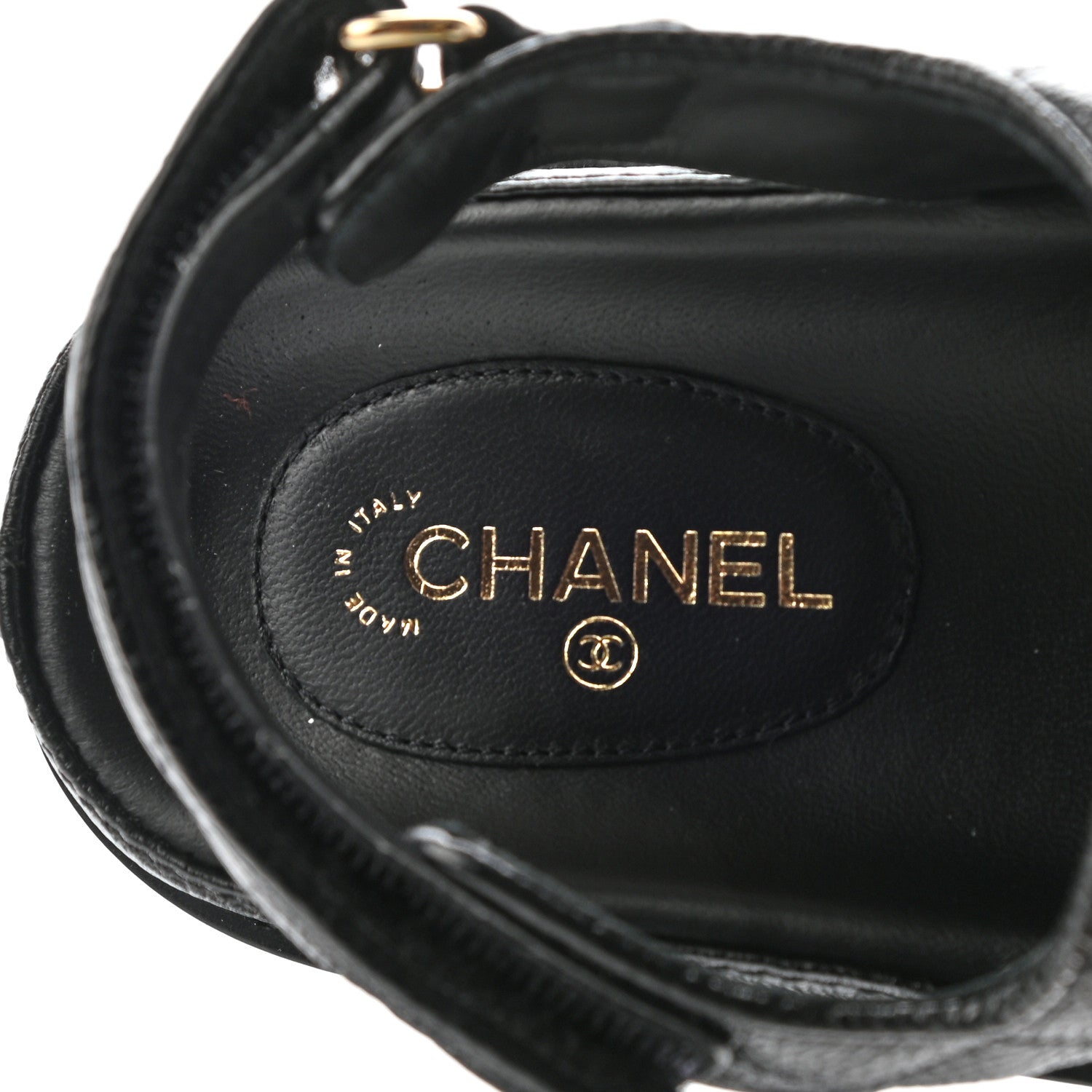 Chanel Grained Calfskin Velcro Dad Sandals 38 Black 7 of 9