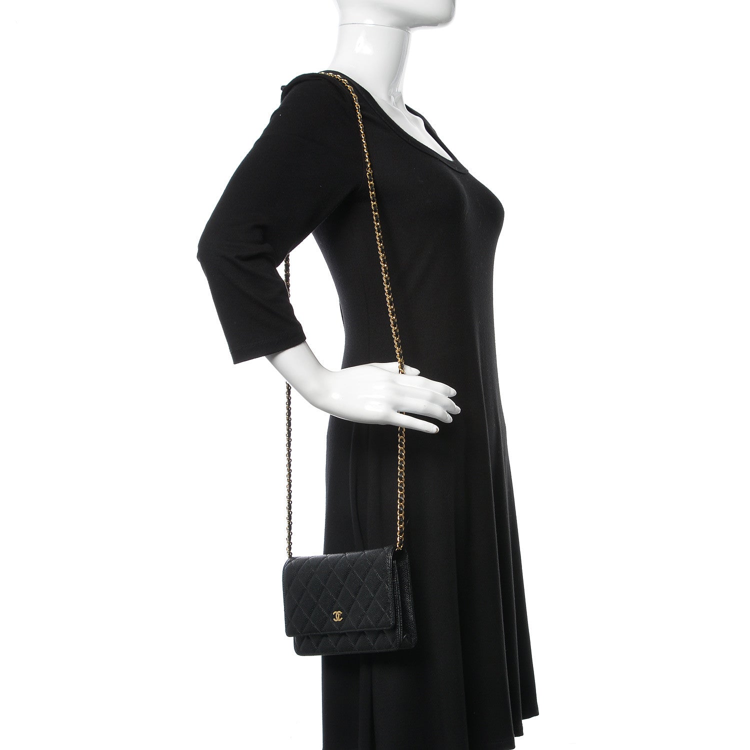 Chanel Caviar Quilted Wallet On Chain WOC Black 2 of 11