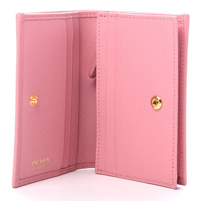 Prada Saffiano Metal Bi-Fold Wallet Petalo 4 of 5