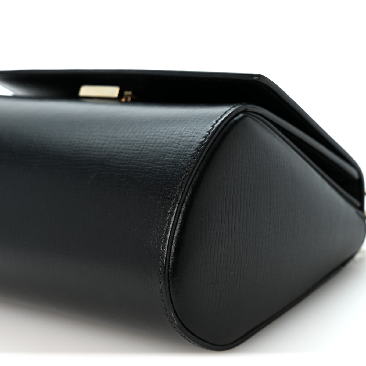 Textured Calfskin Mini Pandora Box Chain Crossbody Bag Black