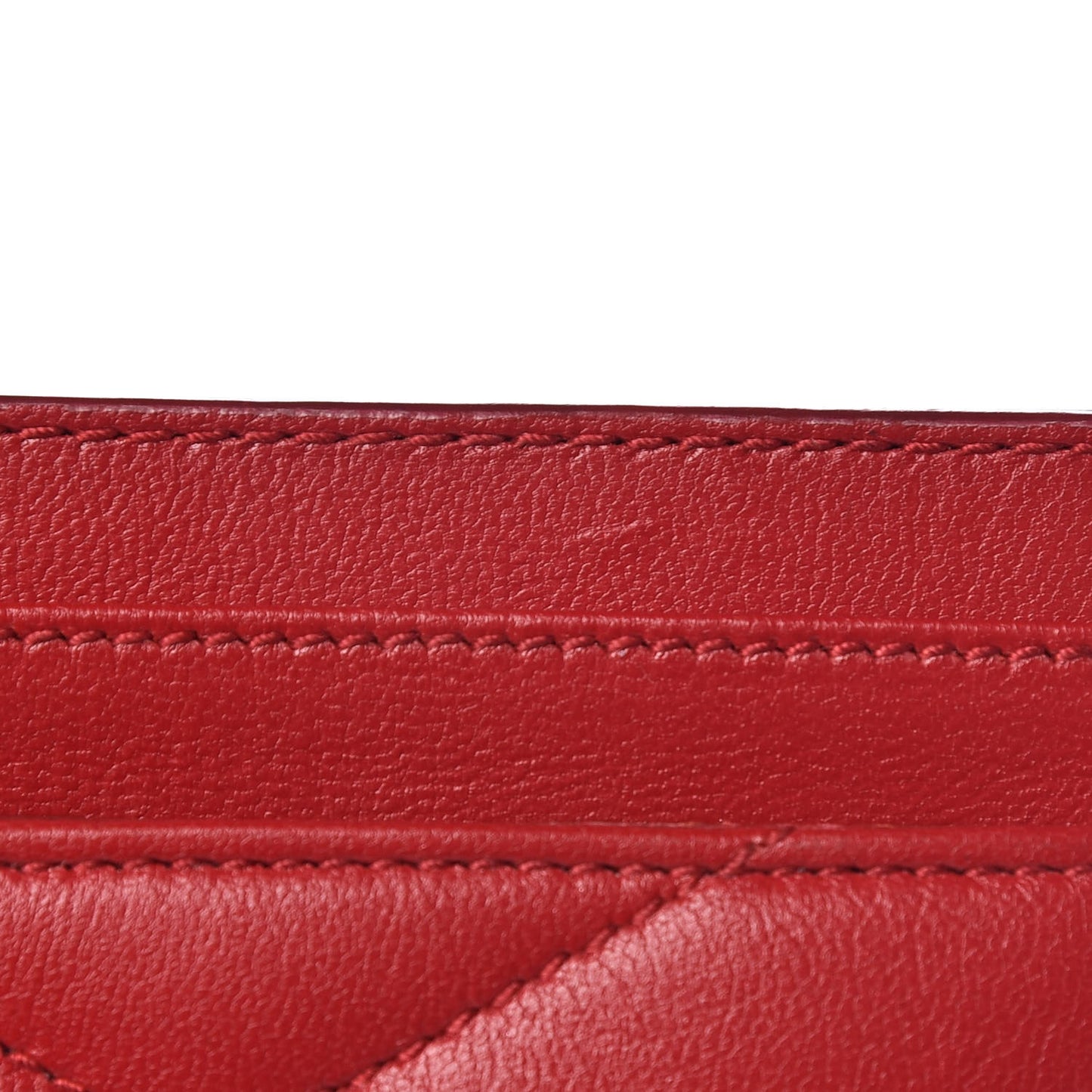 Calfskin Y Quilted Monogram LouLou Credit Card Case Red