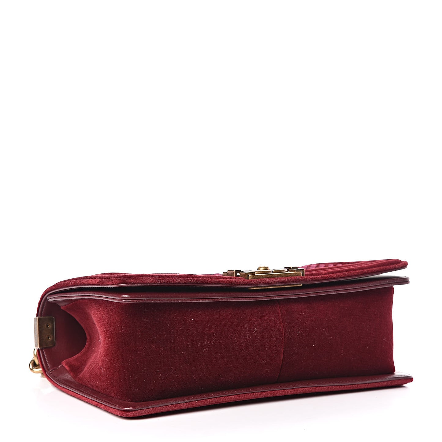 Velvet Chevron Quilted Medium Boy Flap Burgundy