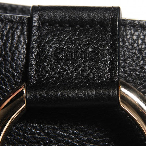Grained Calfskin Suede Medium Faye Tote Black