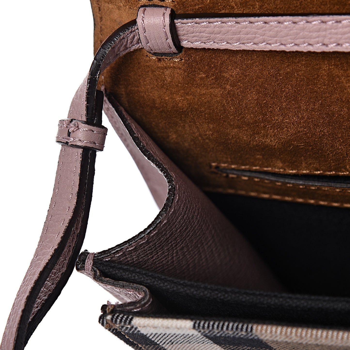Derby Calfskin House Check Small Macken Crossbody Bag Pale Orchid