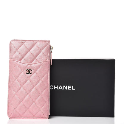 Chanel Iridescent Caviar Quilted Classic iPhone Pouch Rose Pink 9 of 9