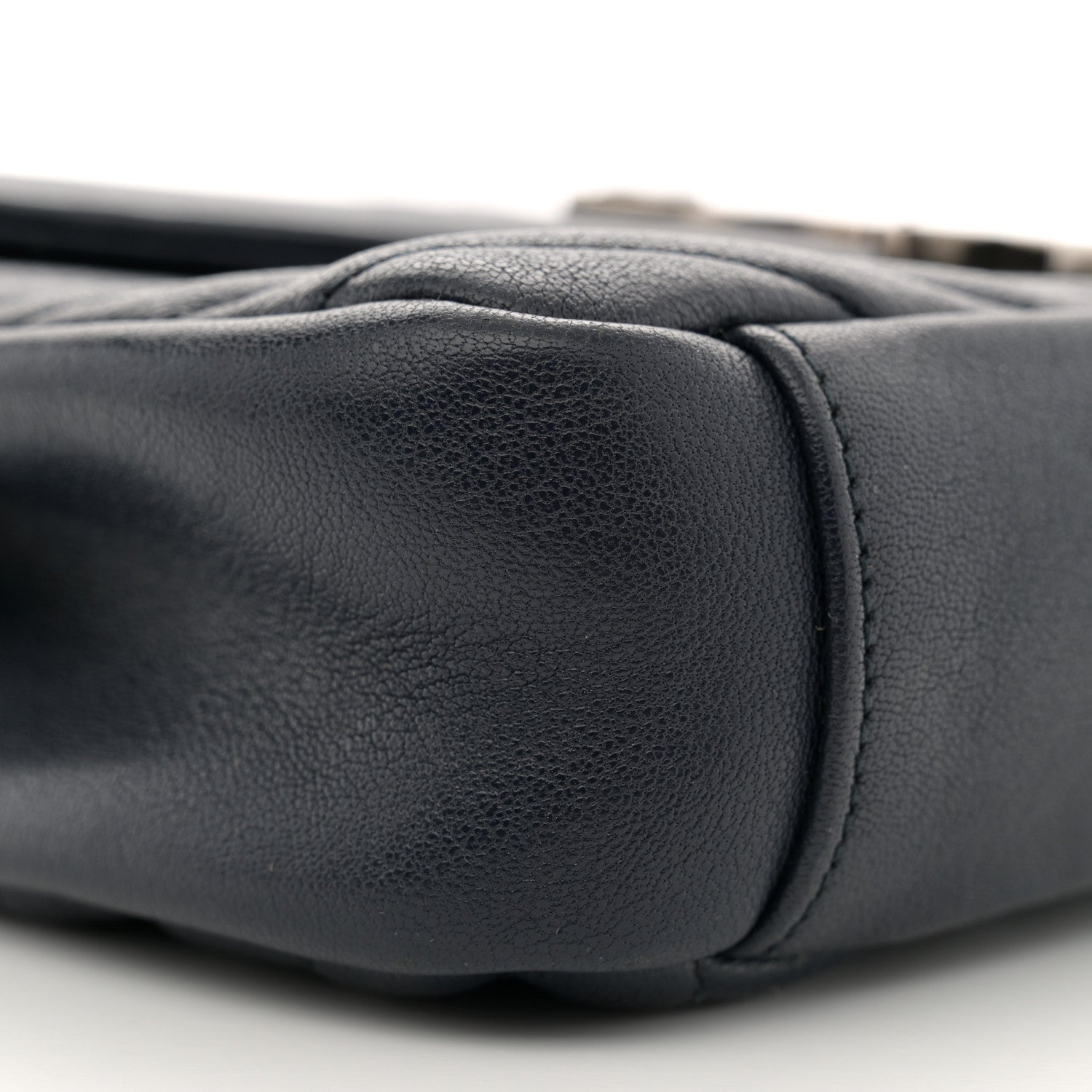 Saint Laurent Sheepskin Matelasse Chevron Monogram Medium College Bag Deep Marine 9 of 15