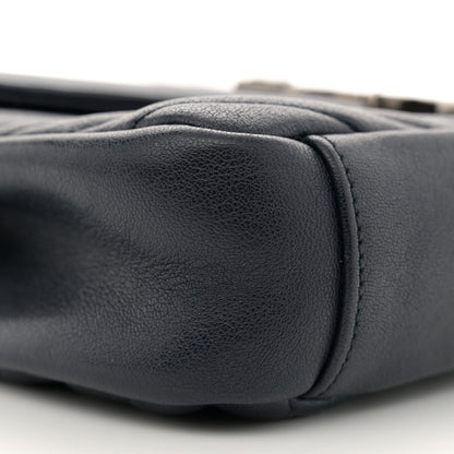 Saint Laurent Sheepskin Matelasse Chevron Monogram Medium College Bag Deep Marine 9 of 15