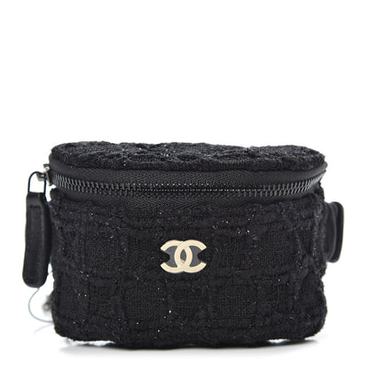 Chanel Tweed Lambskin Quilted Arm Coin Purse Black 1 of 7