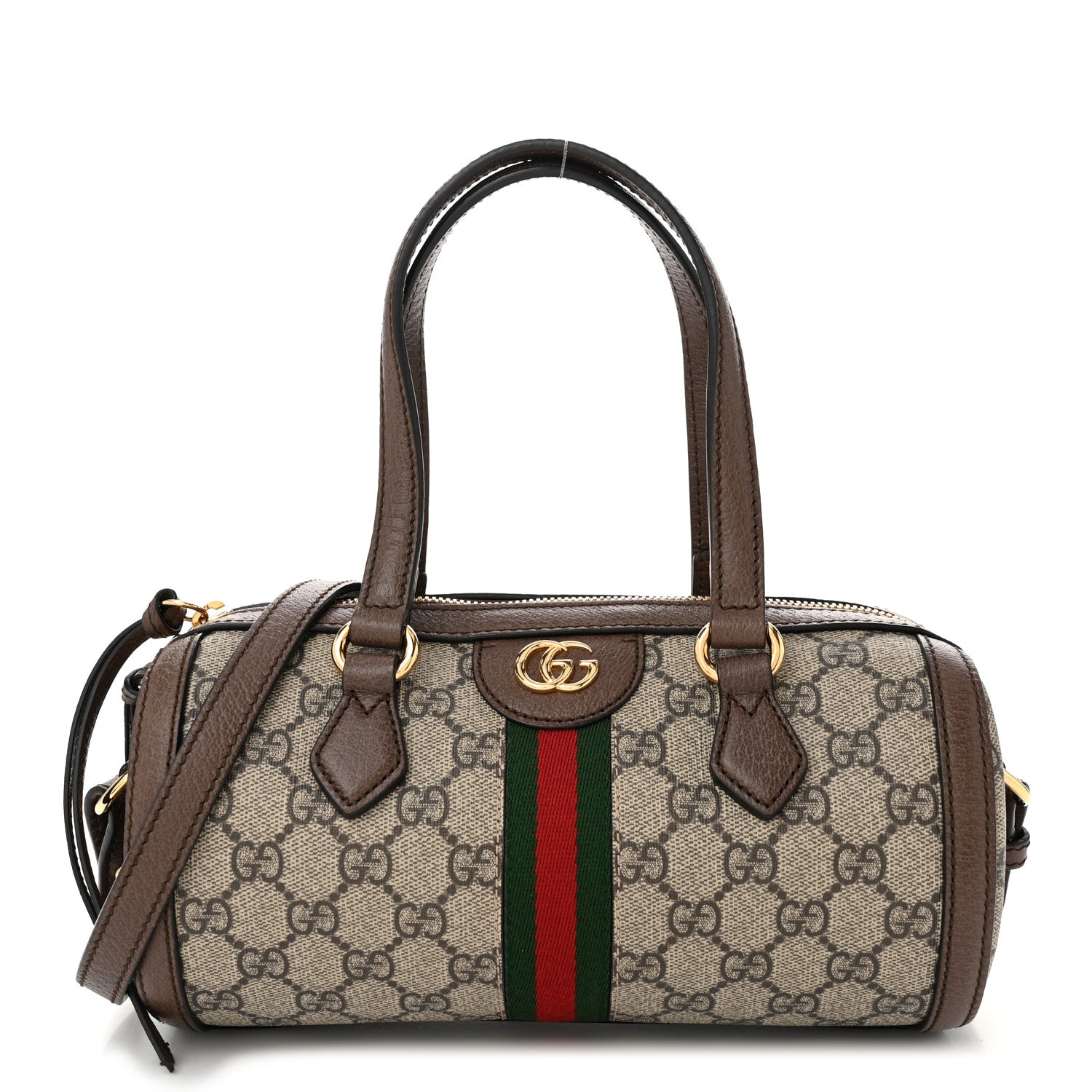 Gucci GG Supreme Monogram Web Small Ophidia Boston Bag Beige New Acero 1 of 10
