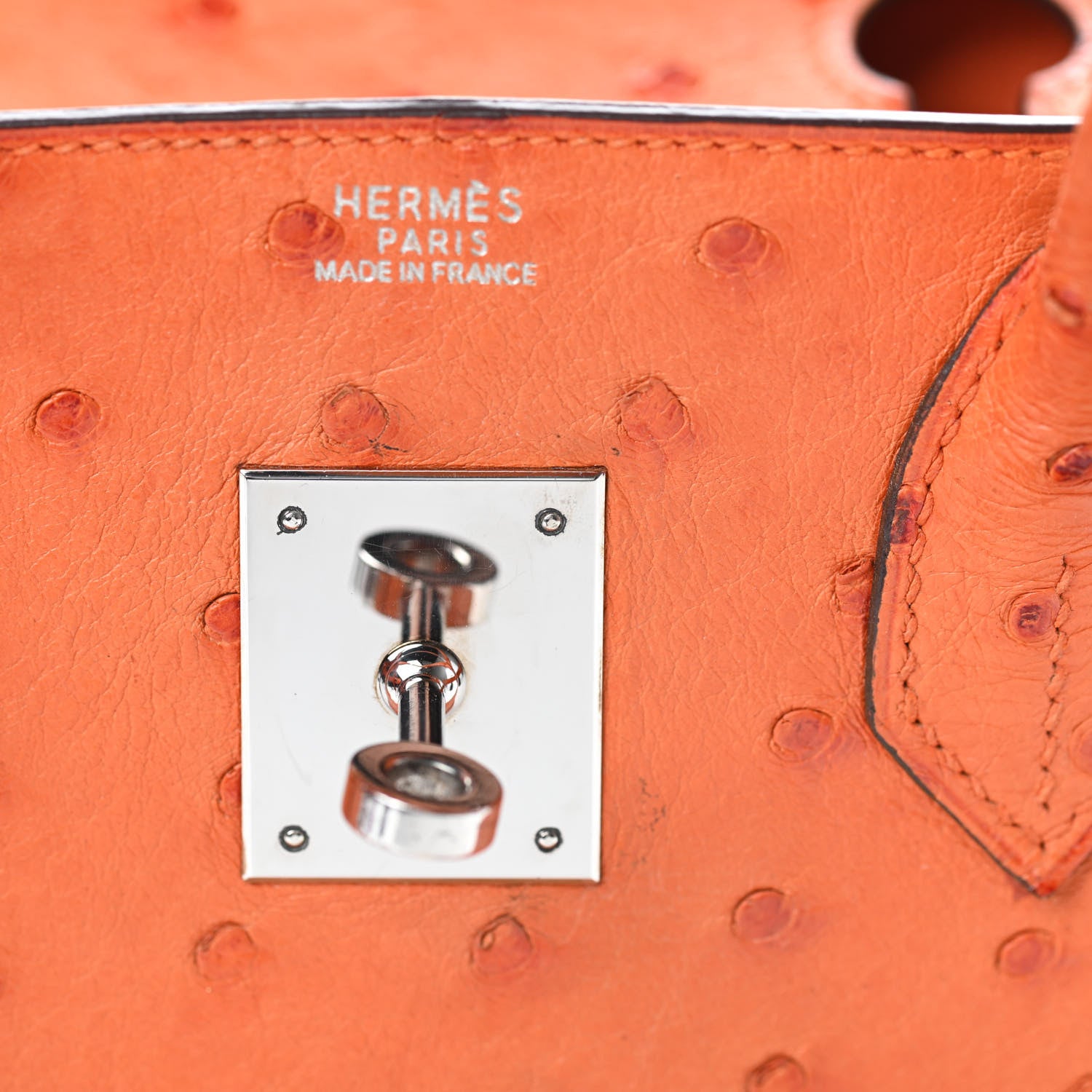 Hermes Ostrich Birkin 30 Orange 21 of 41