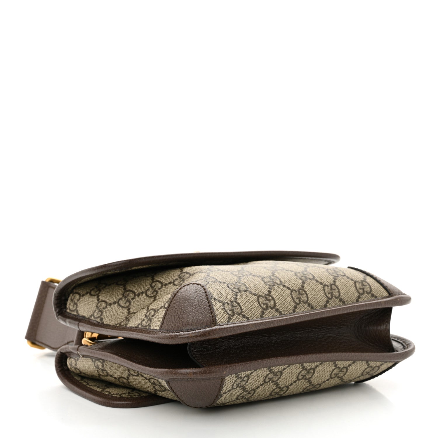 Gucci GG Supreme Monogram Web Small Neo Vintage Double Flap Messenger Bag Beige New Acero 4 of 12
