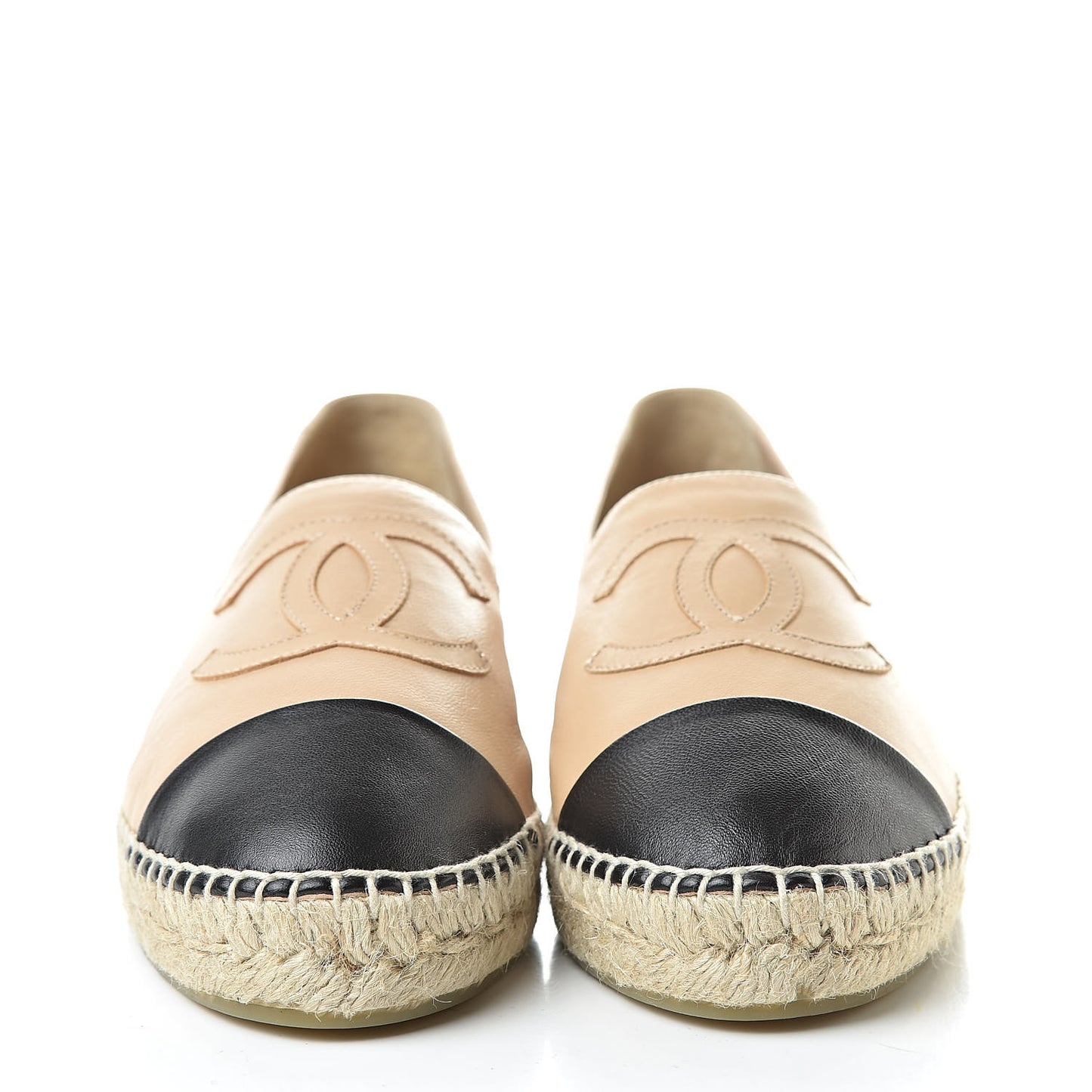 Lambskin CC Espadrilles 40 Beige Black