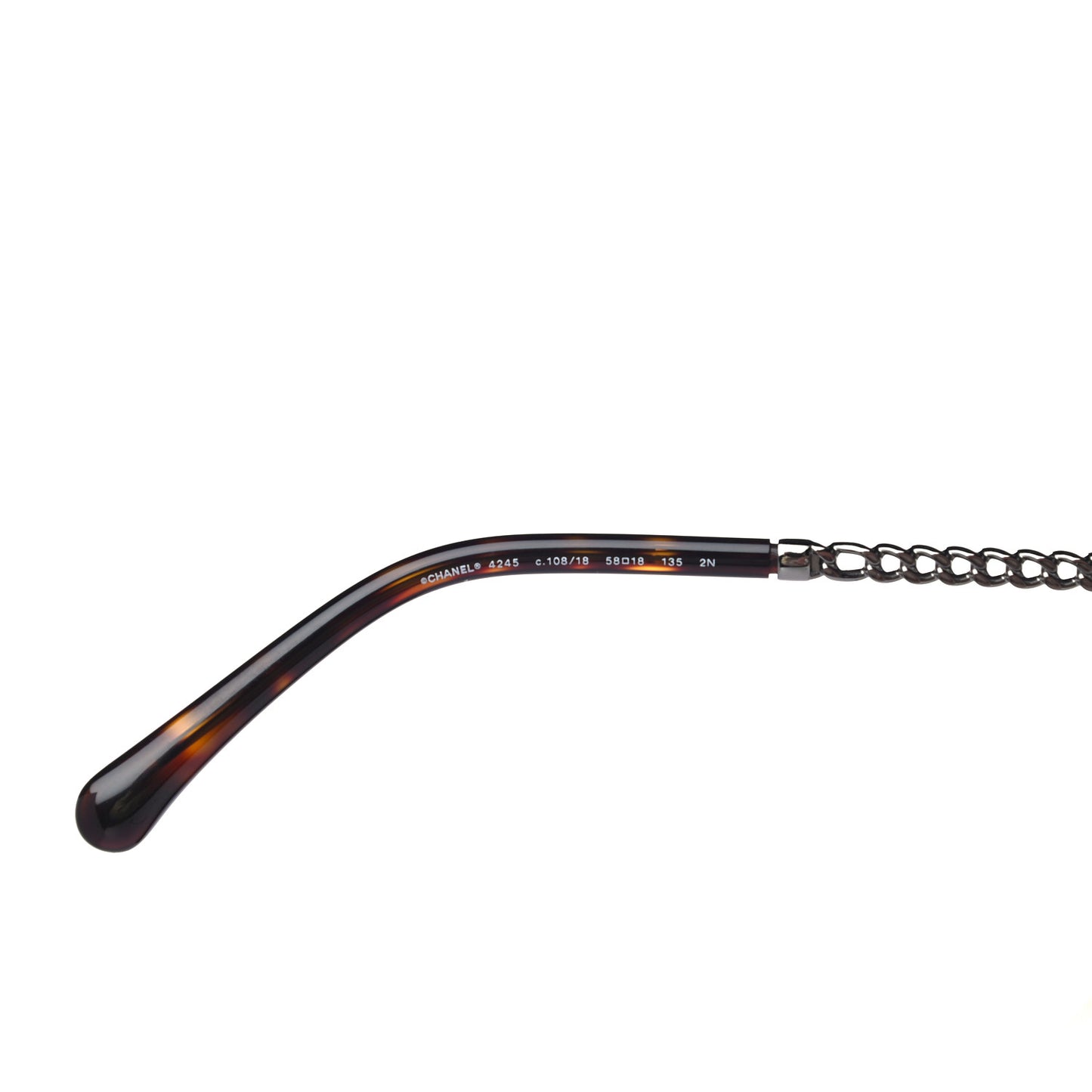 Metal Chain Round Sunglasses 4245 Brown Gold