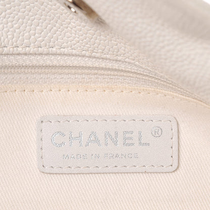 Chanel Crumpled Grained Calfskin Drawstring Tote White 6 of 8