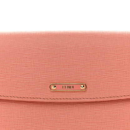 Fendi Vitello Elite Bi-Color Simply Continental Wallet Pesca White Plaster 8 of 11