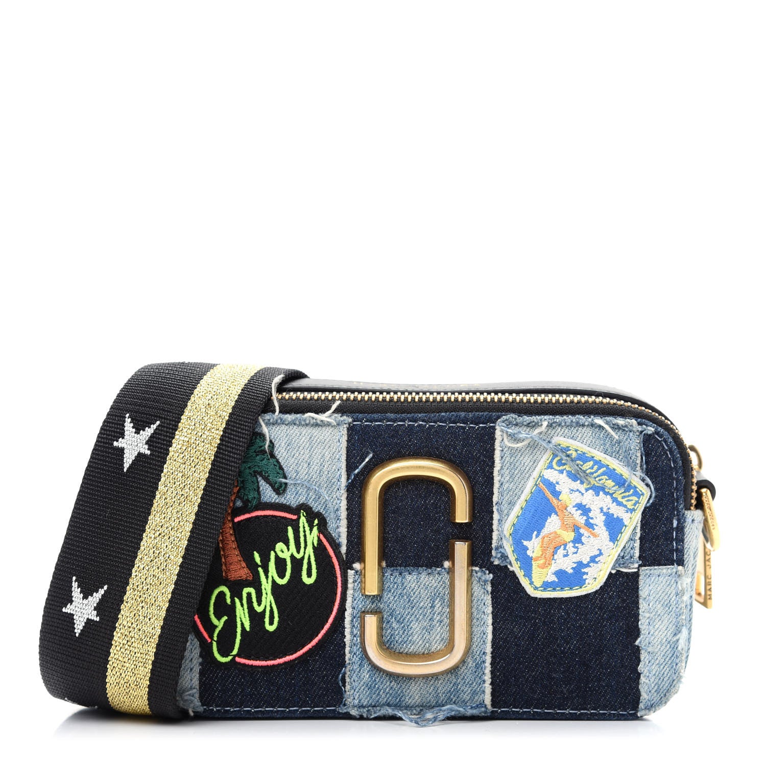 Marc Jacobs Calfskin Denim Patchwork Small Snapshot Camera Bag Multicolor 1 of 9