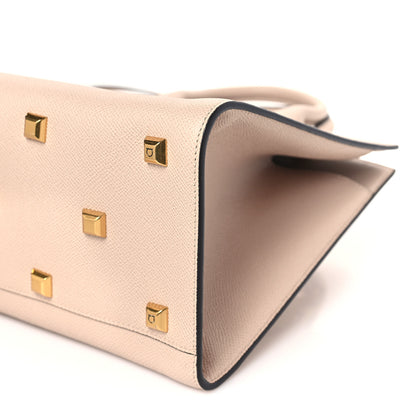 Salvatore Ferragamo Hammered Calfskin Medium The Studio Box Bag Daino 9 of 9
