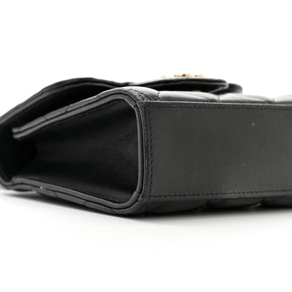 Chanel Lambskin Quilted Top Handle Flap Clutch With Chain Black 9 of 11