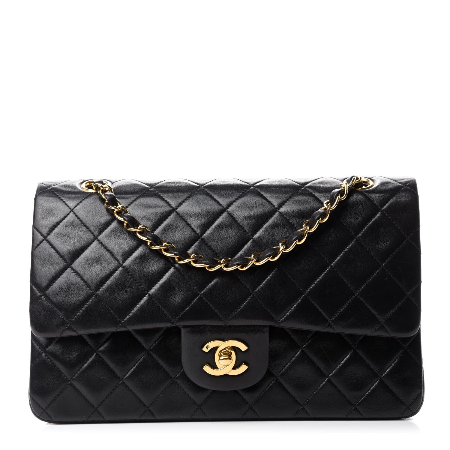 Chanel Lambskin Quilted Medium Double Flap Black 1 of 14