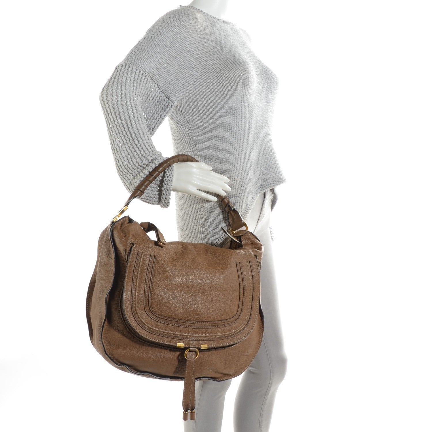 Chloe Calfskin Large Marcie Hobo Nut 2 of 7