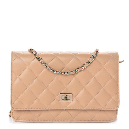 Chanel Lambskin Quilted Reissue Wallet On Chain WOC Beige 1 of 11
